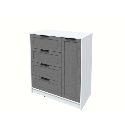 Тумба Тренд КТ-Т90 (Белый платинум ЛДСП/ Дуб серый ЛМДФ) Ш900 В1020 Г451 Тумба Тренд КТ-Т90 (Белый платинум ЛДСП/ Дуб серый ЛМДФ) Ш900 В1020 Г451